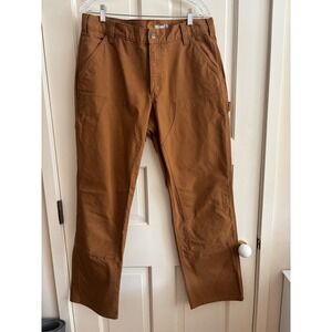 Carhartt Relaxed Fit Canvas Work Pants Men's 35x32 Brown Double Knee NWOT